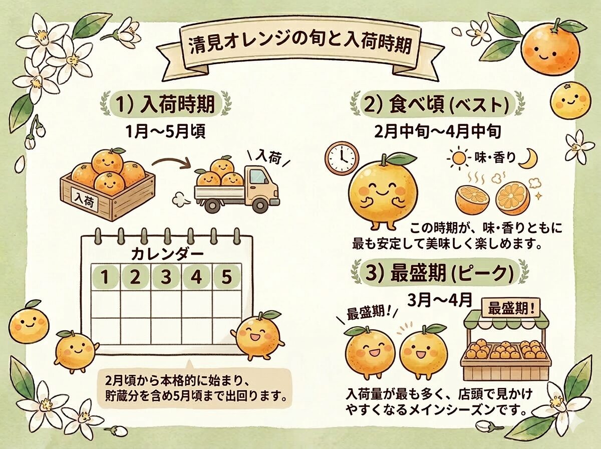清見オレンジの旬と入荷時期