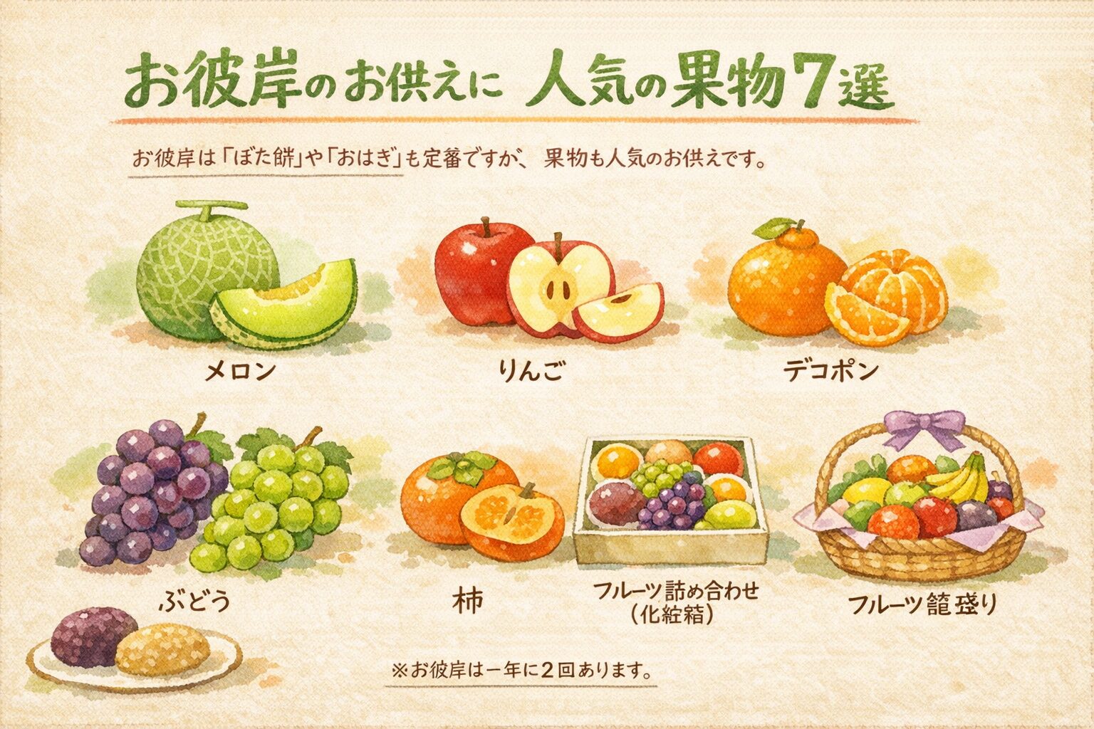 お彼岸のお供えに人気の果物７選