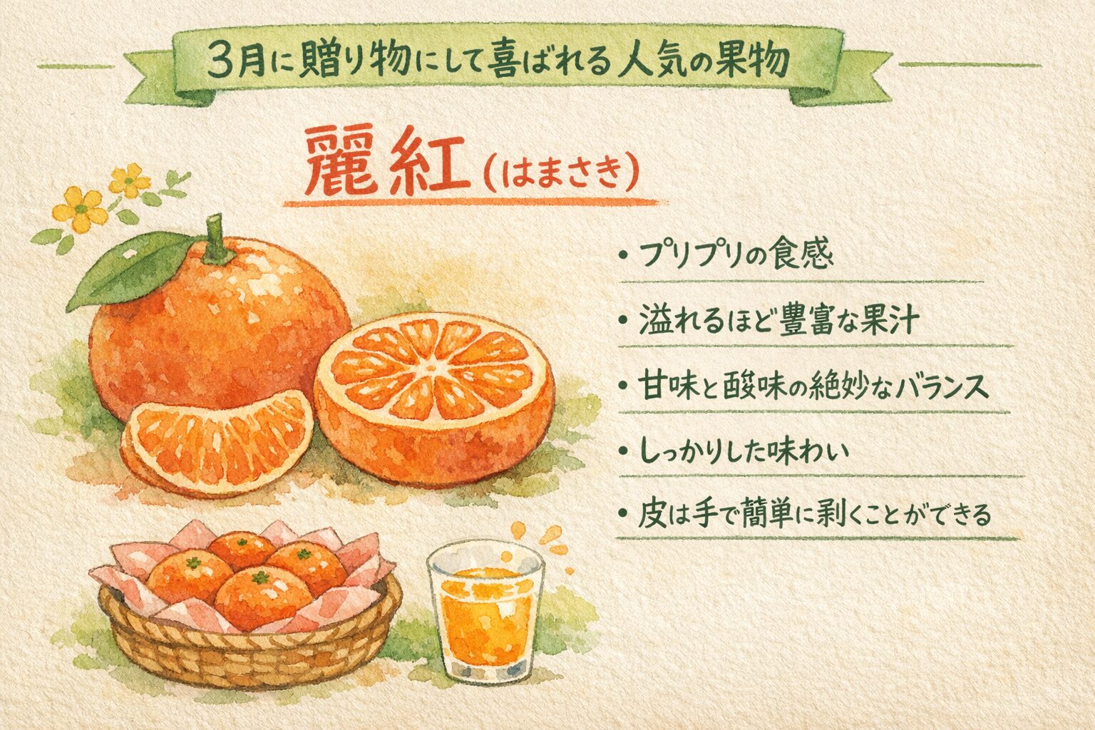 3月に贈り物にして喜ばれる人気の果物｜麗紅