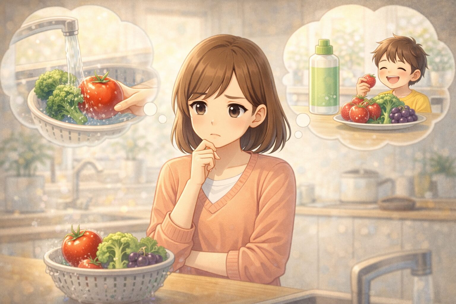 野菜・果物用の洗剤を、使う人と使わない人の考え方