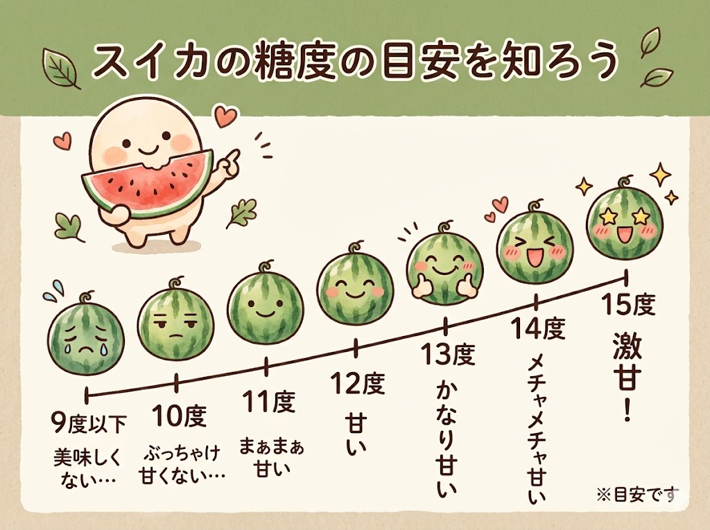スイカの糖度の目安も知っておこう