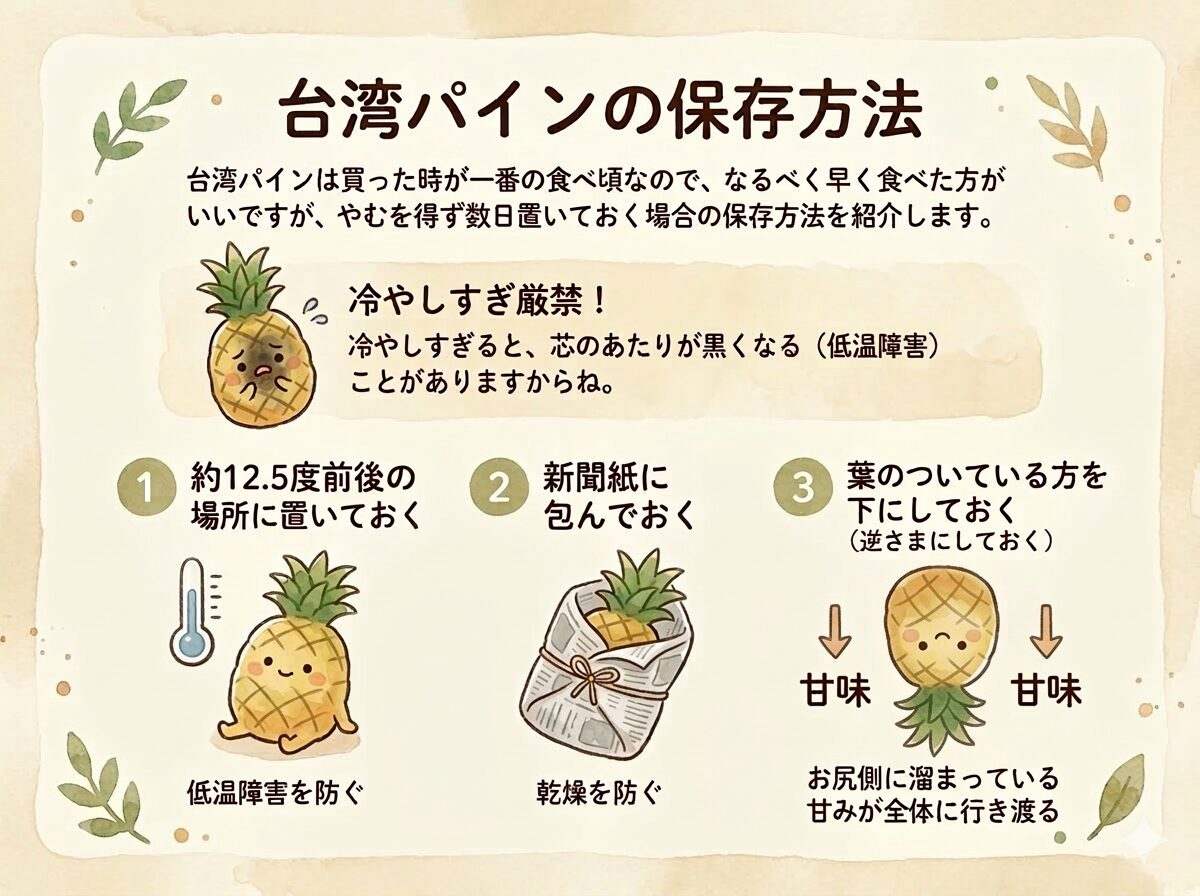 台湾パインの保存方法