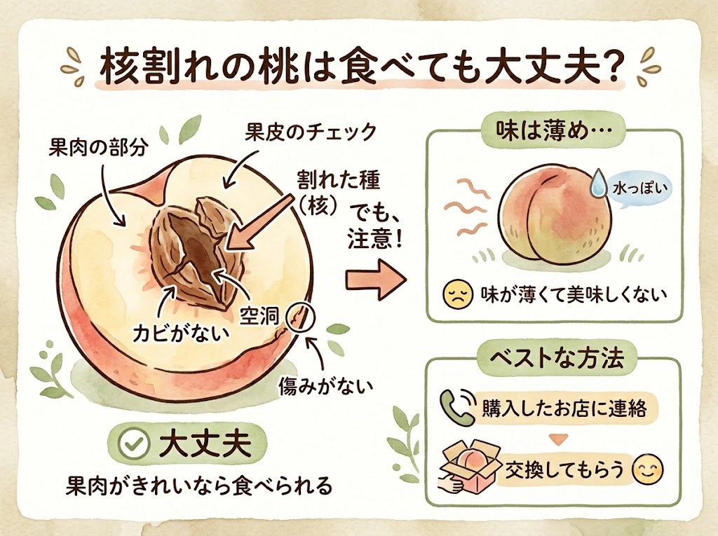 核割れの桃は食べても大丈夫？