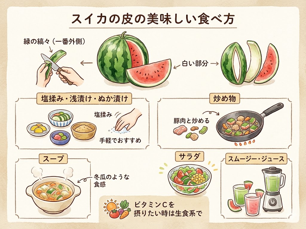 スイカの皮（白い部分）のおすすめの食べ方