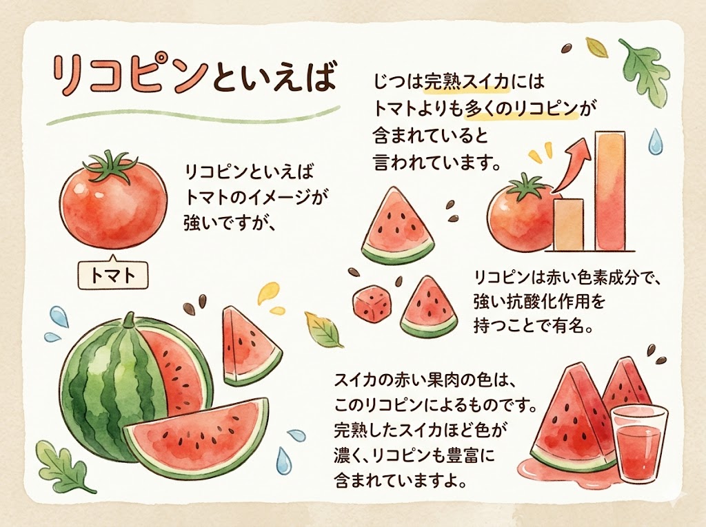 スイカのリコピン｜トマトよりも多く含まれている