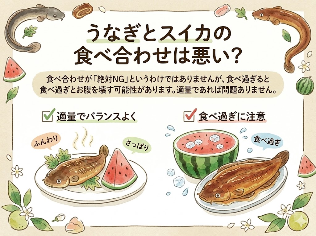 うなぎとスイカの食べ合わせは悪い？