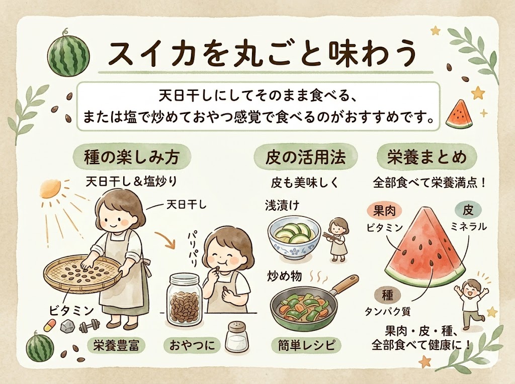 スイカの種は捨てずに食べよう