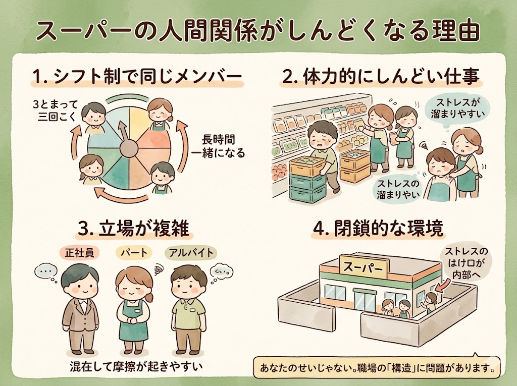 スーパーの人間関係がしんどくなる理由