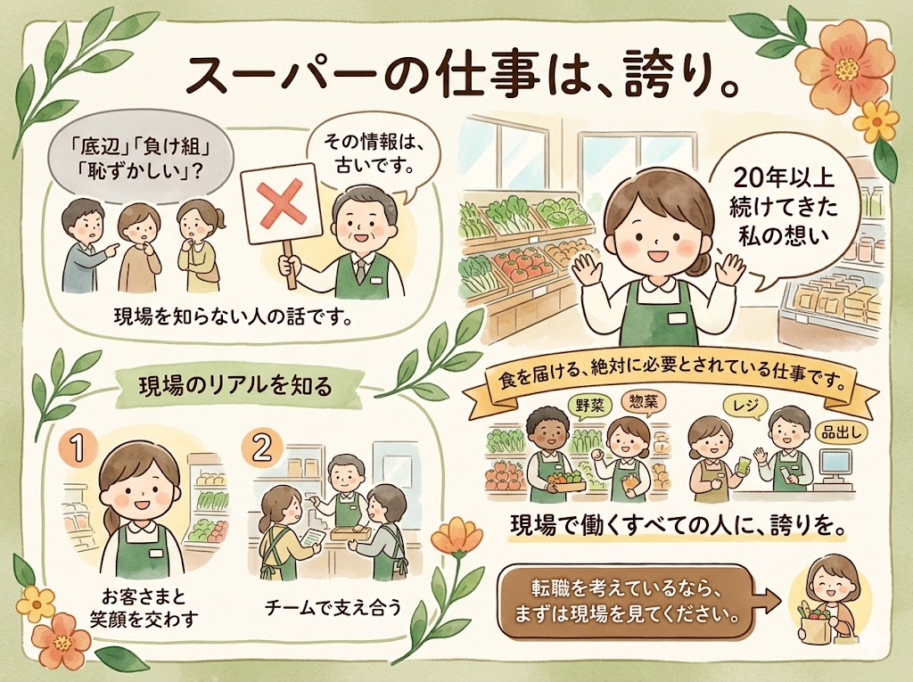 スーパーの現場で働く人に、誇りを持ってほしい