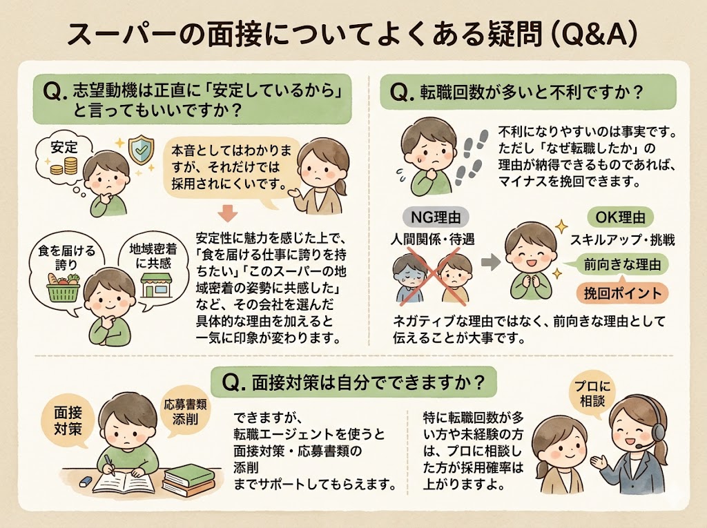 スーパーの面接について、よくある疑問（Q&A）