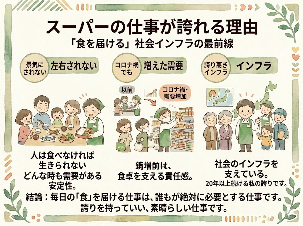 スーパーの仕事が誇れる理由