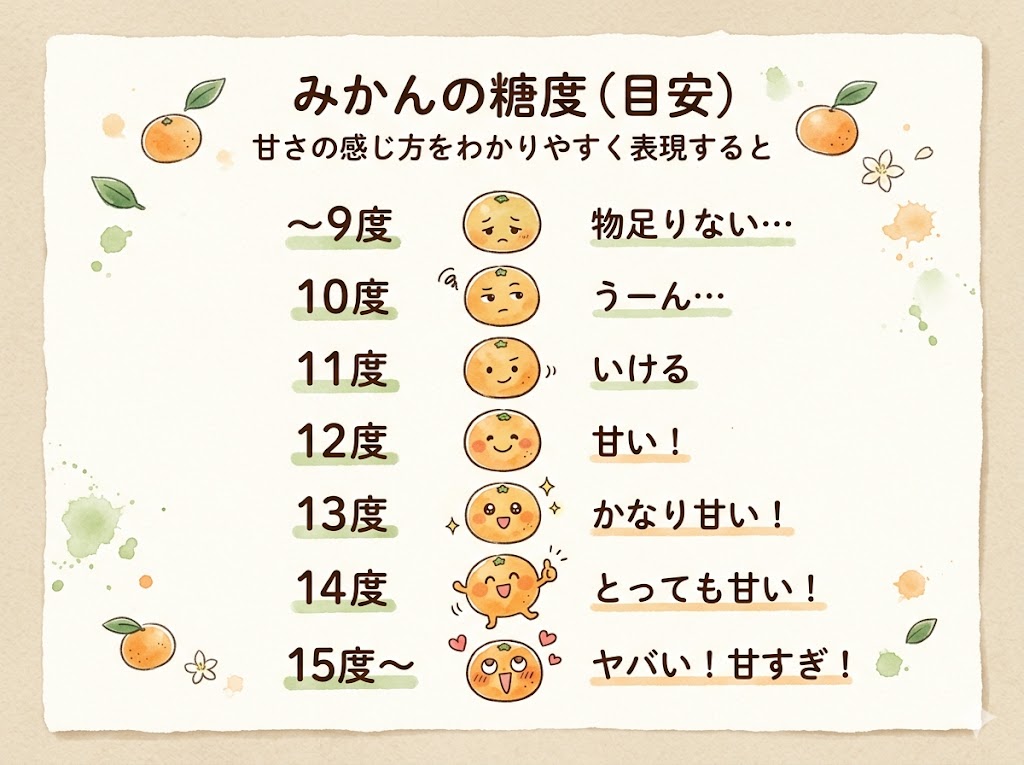 みかんの糖度目安
