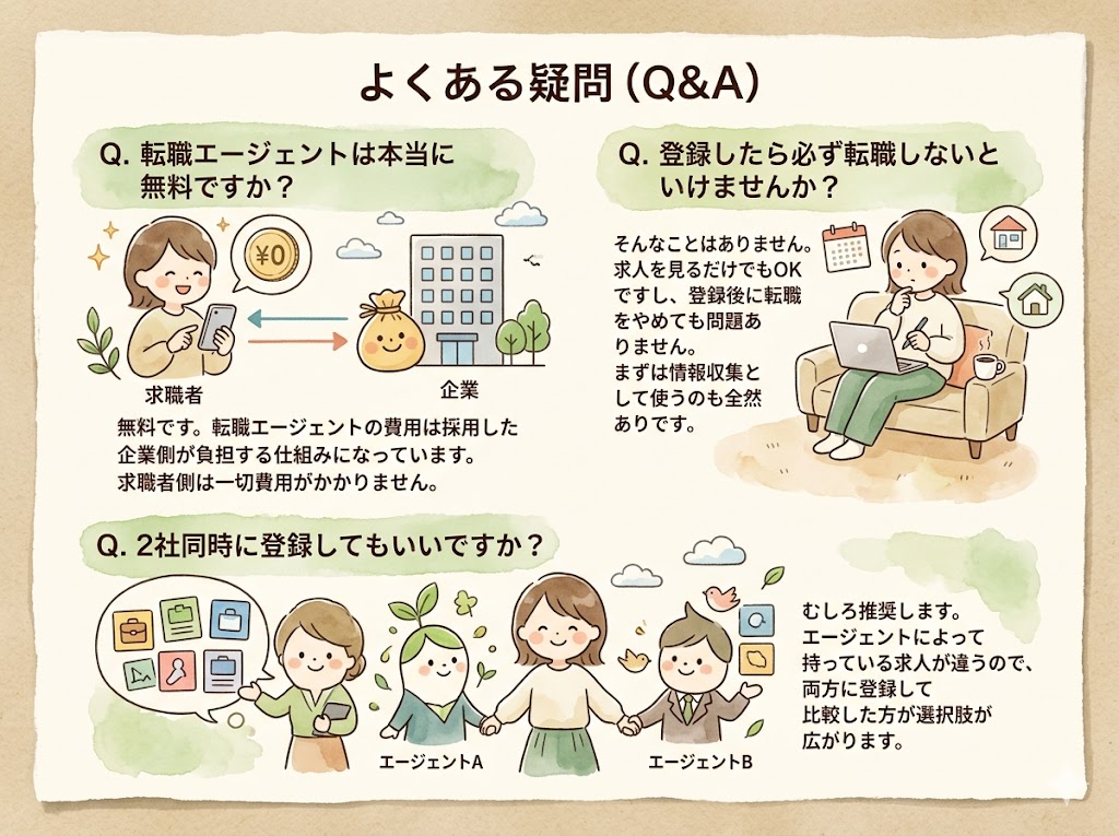 スーパーに転職、転職エージェントについてよくある疑問