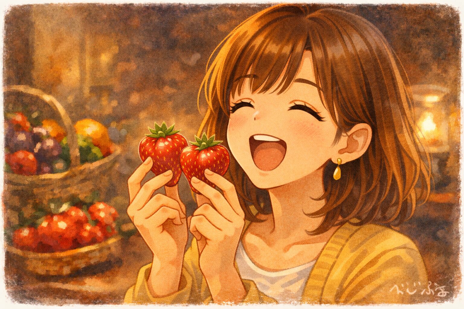 甘くておいしいイチゴを選んで大満足