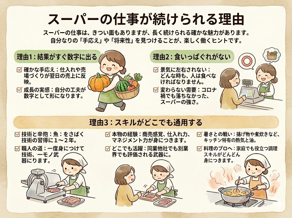 スーパーの仕事はきつい時もあるけど、それでも続けられる理由