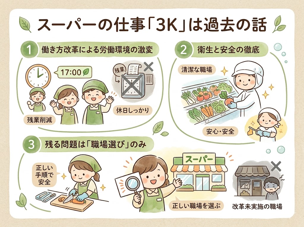 「スーパーの仕事は3K」は時代遅れの情報がほとんど