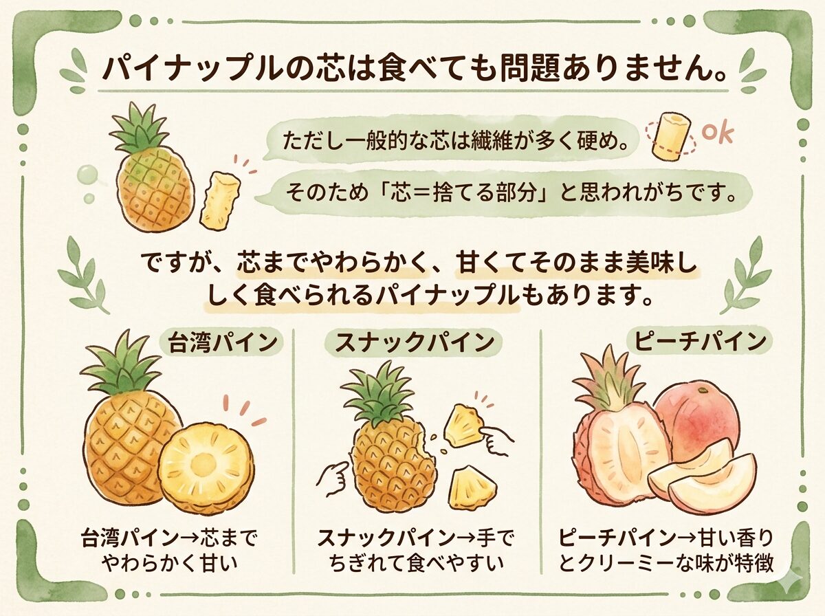 パイナップルの芯は食べられる？