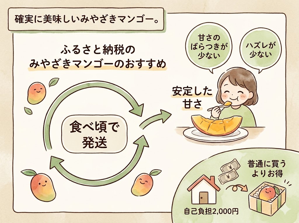 ふるさと納税なら、確実に美味しいみやざきマンゴーを手に入る