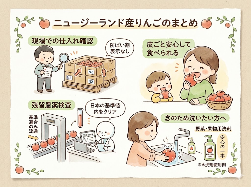 ニュージーランド産りんごの防腐剤や農薬についてのまとめ