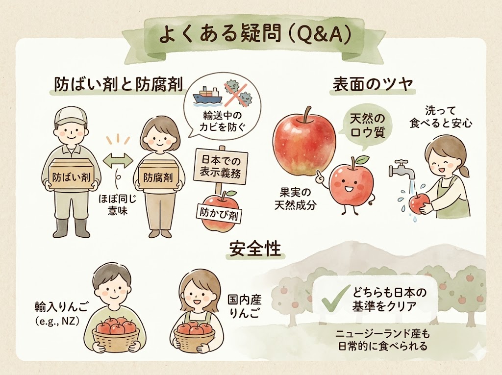 ニュージーランド産りんごの防腐剤や農薬で、よくある疑問（Q&A）