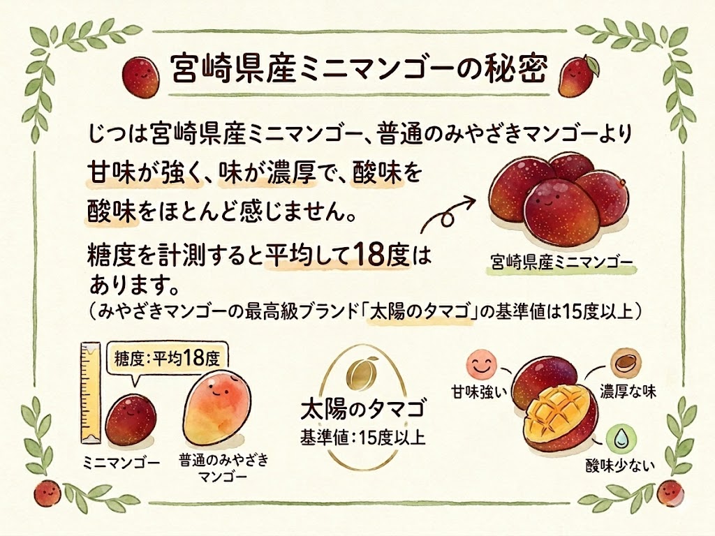 ミニマンゴーと普通のみやざきマンゴー、味や甘さ比較