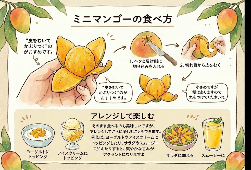 ミニマンゴーの食べ方<