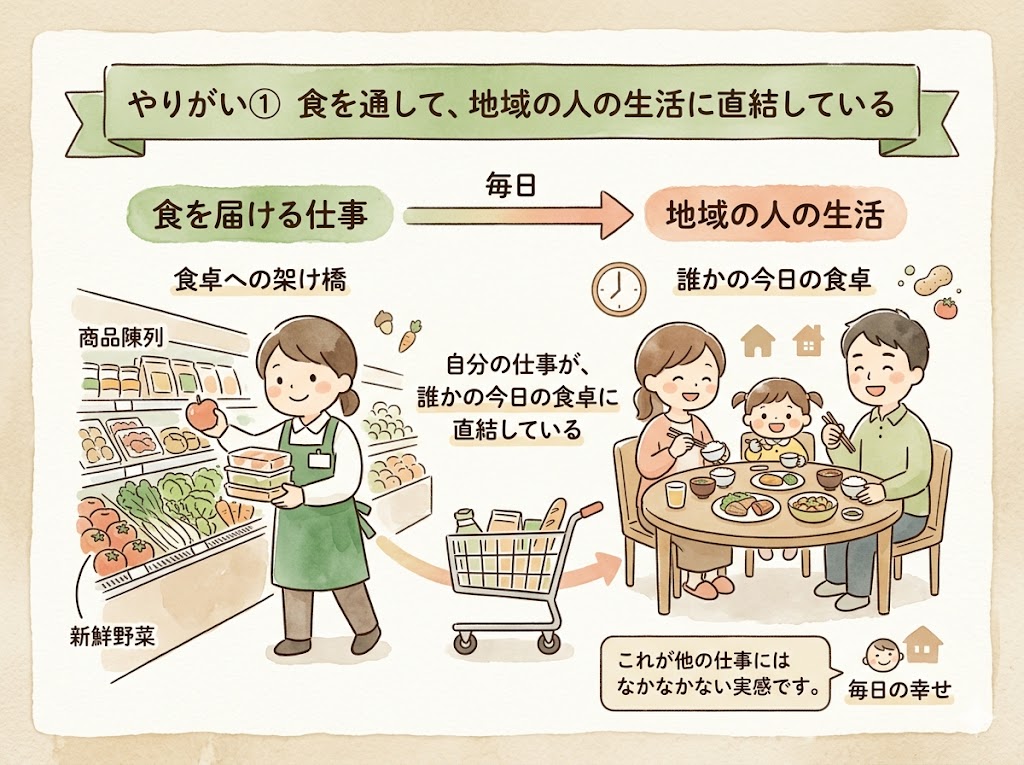 スーパーのやりがい①｜食を通して、地域の人の生活に直結している