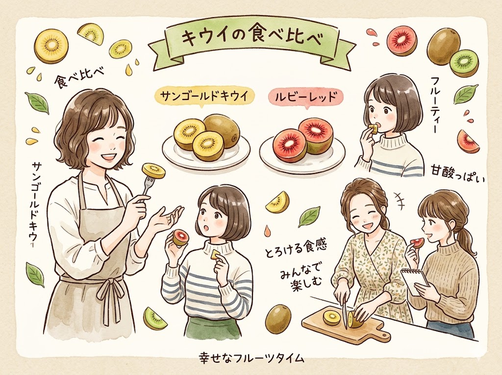 サンゴールドとルビーレッドの食味の違い