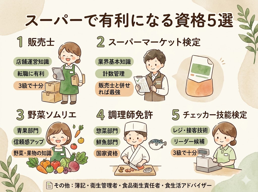スーパーで有利になる資格5選