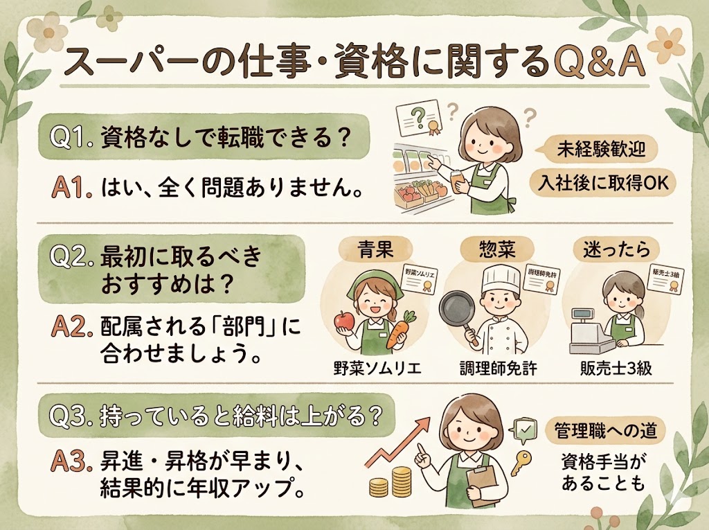 スーパーの資格でよくある疑問（Q&A）