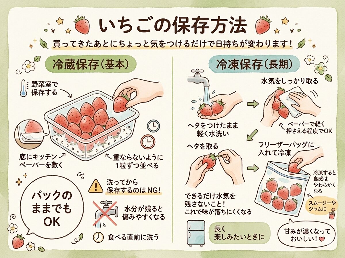 いちごの保存方法