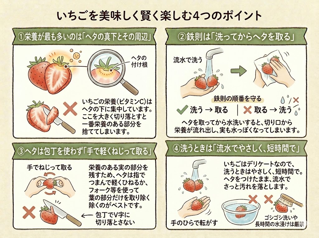 おわりに｜いちごの正しい食べ方｜洗う順番とヘタの取り方で栄養を逃さないコツ