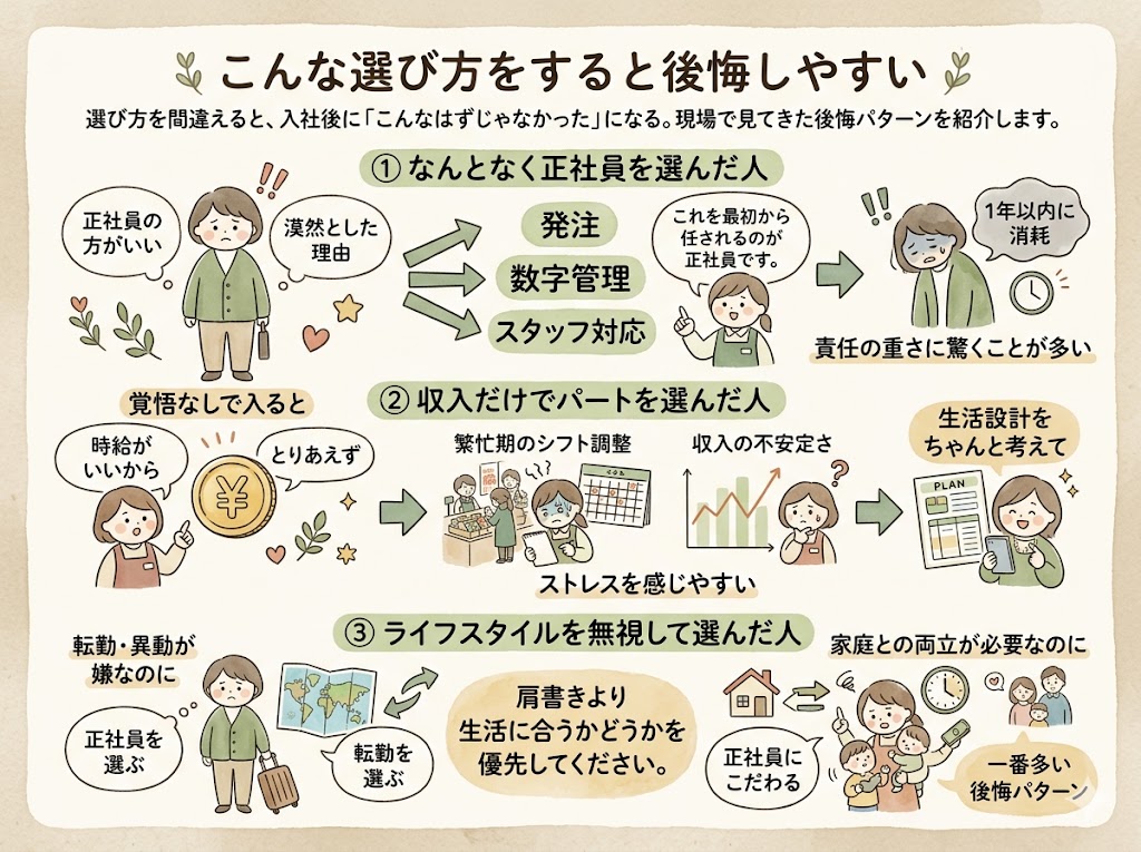 正社員とパート、こんな選び方をすると後悔しやすい