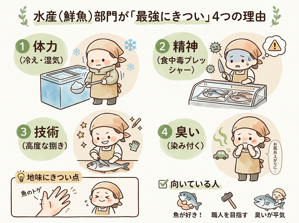 スーパーのきつい部門1位【水産（鮮魚）部門】精神と体力の消耗戦