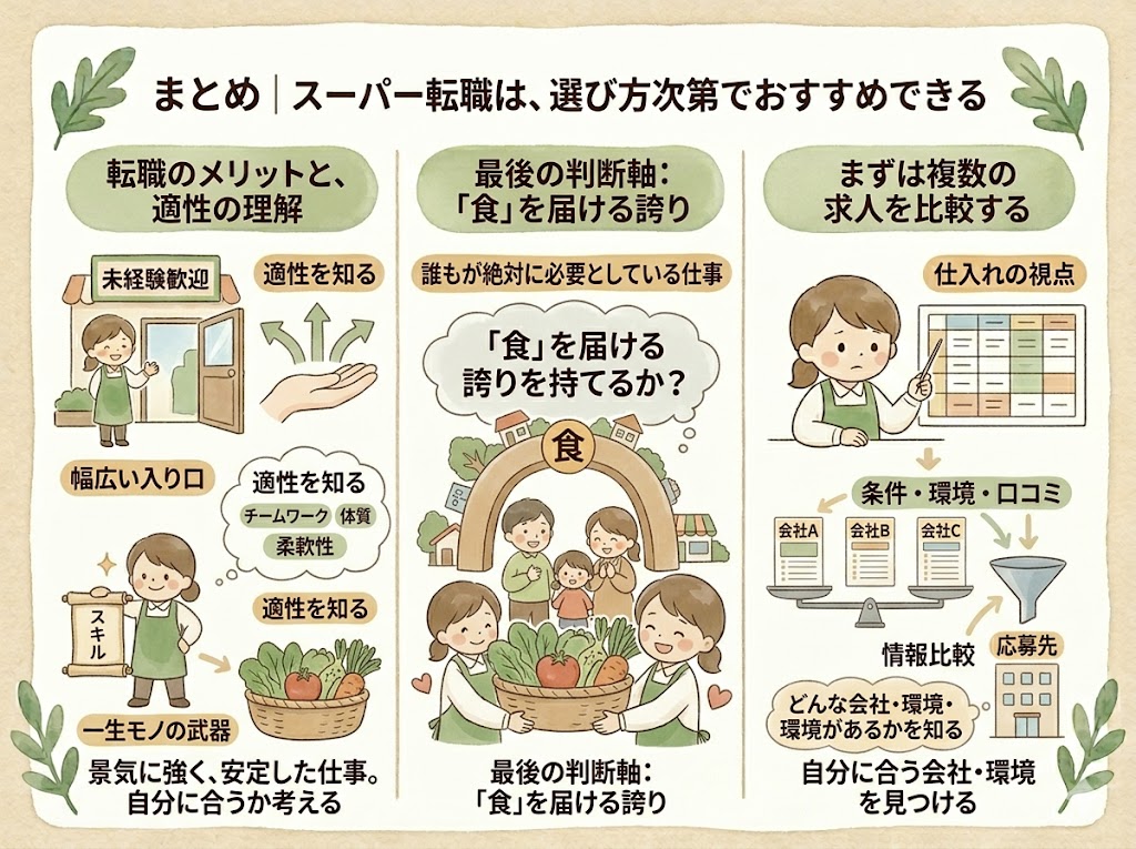 まとめ｜スーパー転職は、選び方次第でおすすめできる