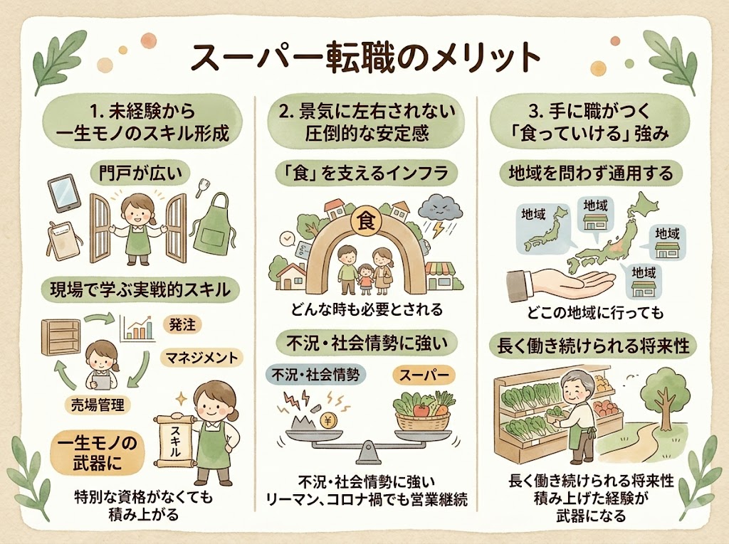 スーパー転職のメリット｜向いている人に刺さる強み