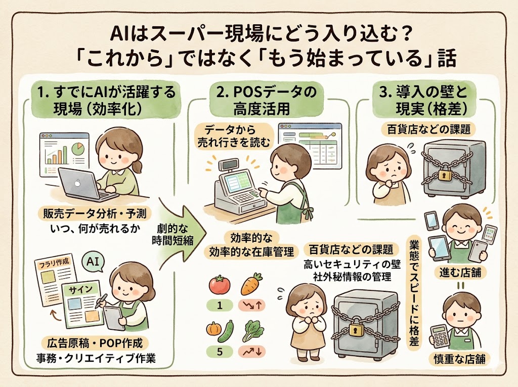 AIはすでにスーパー現場に入り始めている