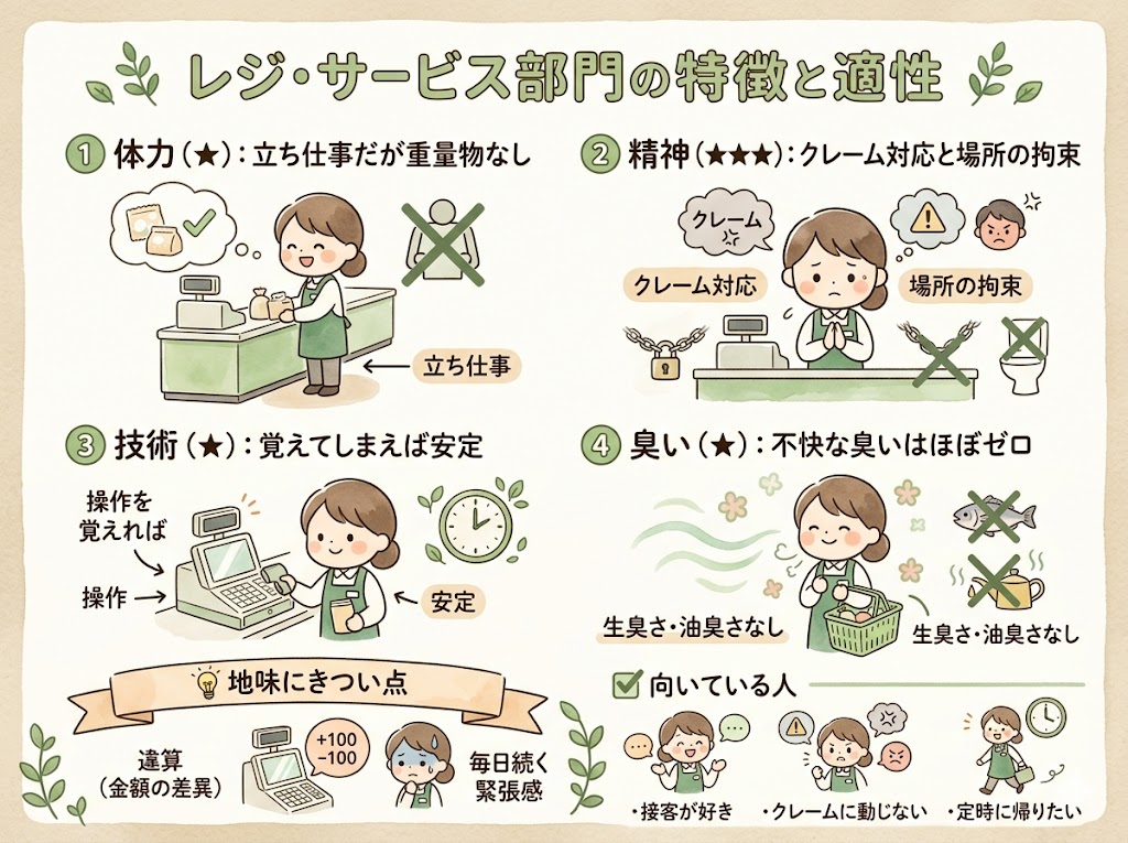 スーパーのきつい部門5位【レジ・サービス部門】感情労働の最前線