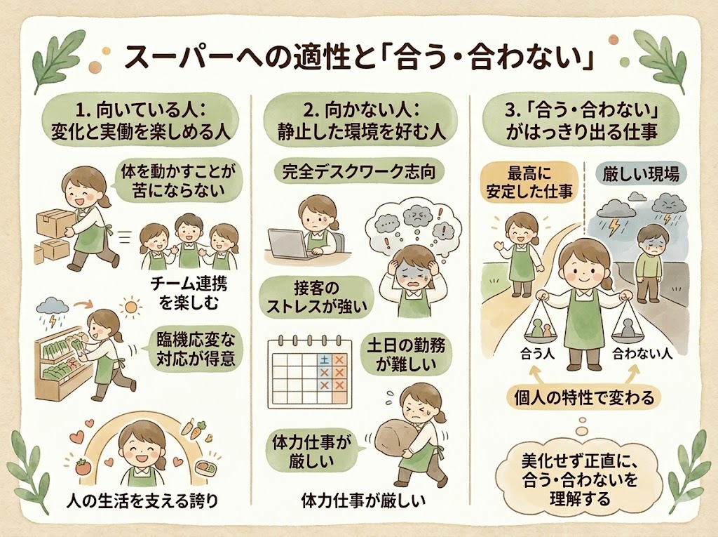 スーパーの仕事に向いている人・向かない人