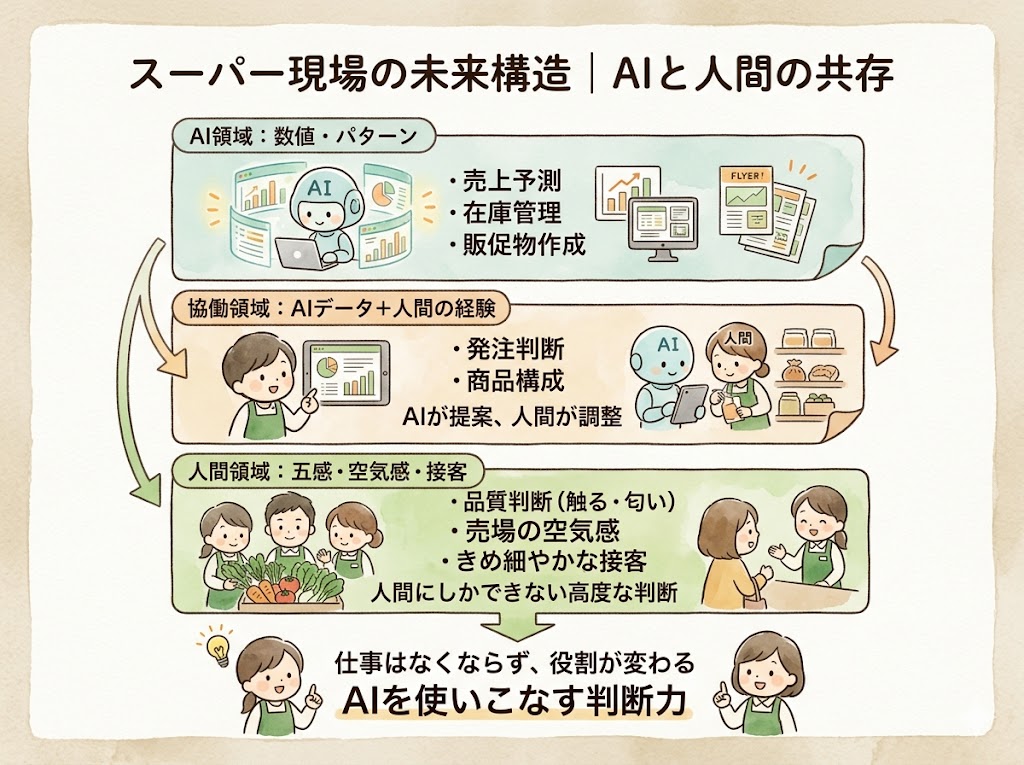 スーパー現場の未来構造——AIと人間の共存