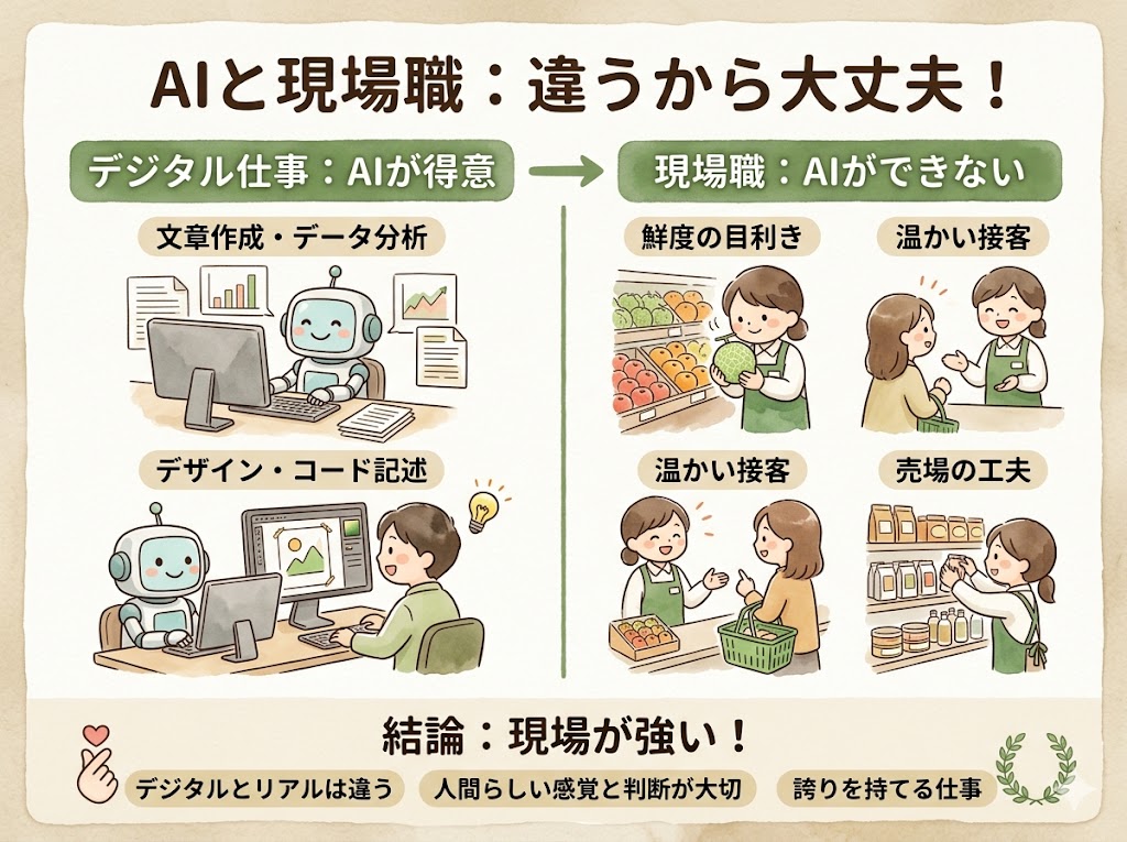 AIによる自動化は進んでいる。でも「現場の仕事」と「デスクの仕事」では話がまったく違う。