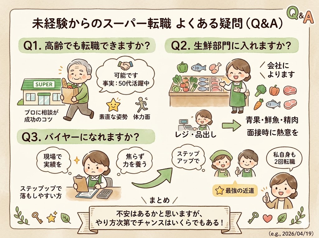 スーパーへの転職でよくある疑問（Q&A）
