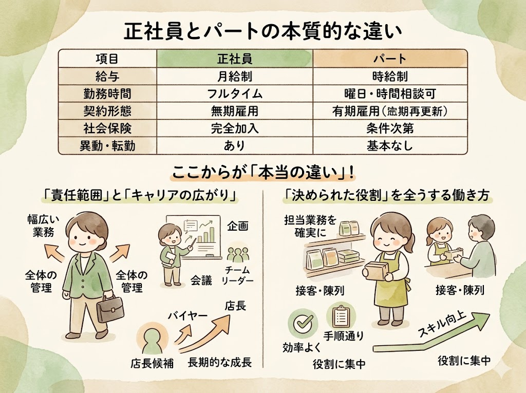 正社員とパートの基本的な違い