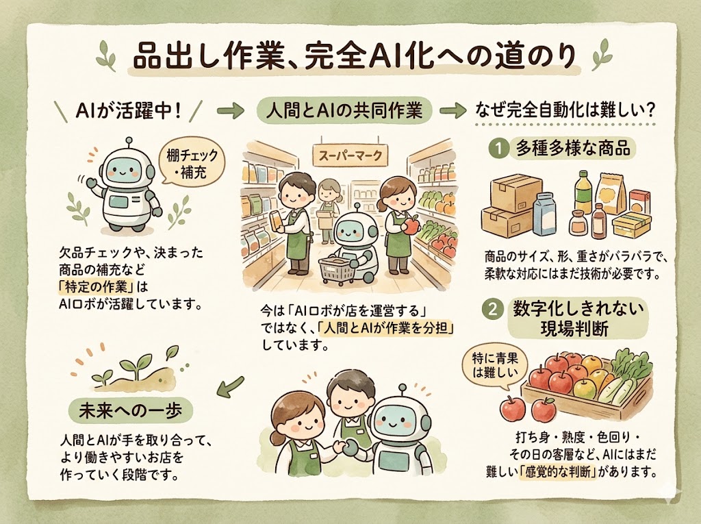 品出し作業の完全AI化がまだ難しい理由