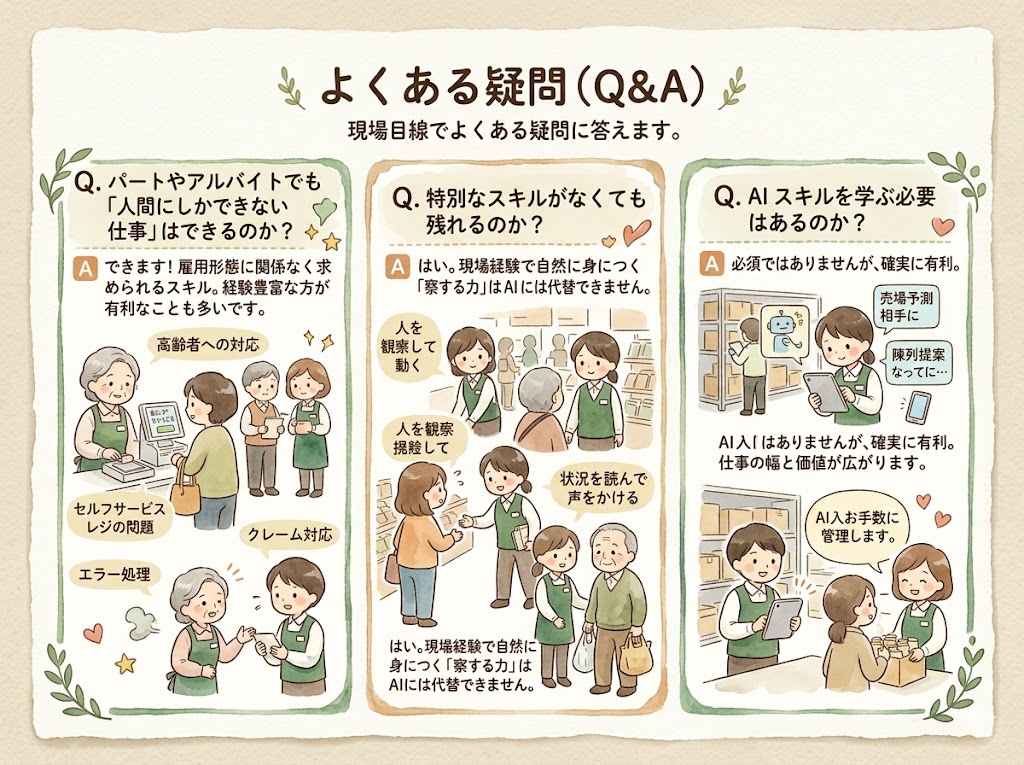 AI化してもレジで人間にしかできない仕事｜よくある疑問（Q&A）