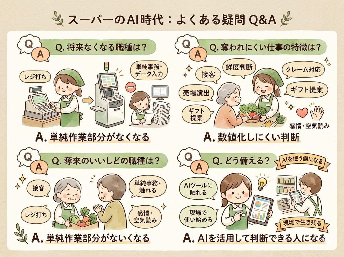 スーパーのAI導入で、よくある疑問（Q&A）