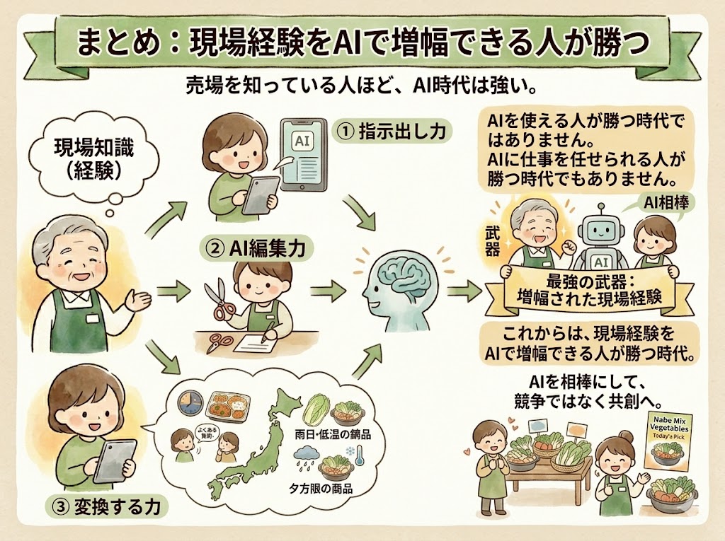 まとめ：現場経験をAIで増幅できる人が勝つ