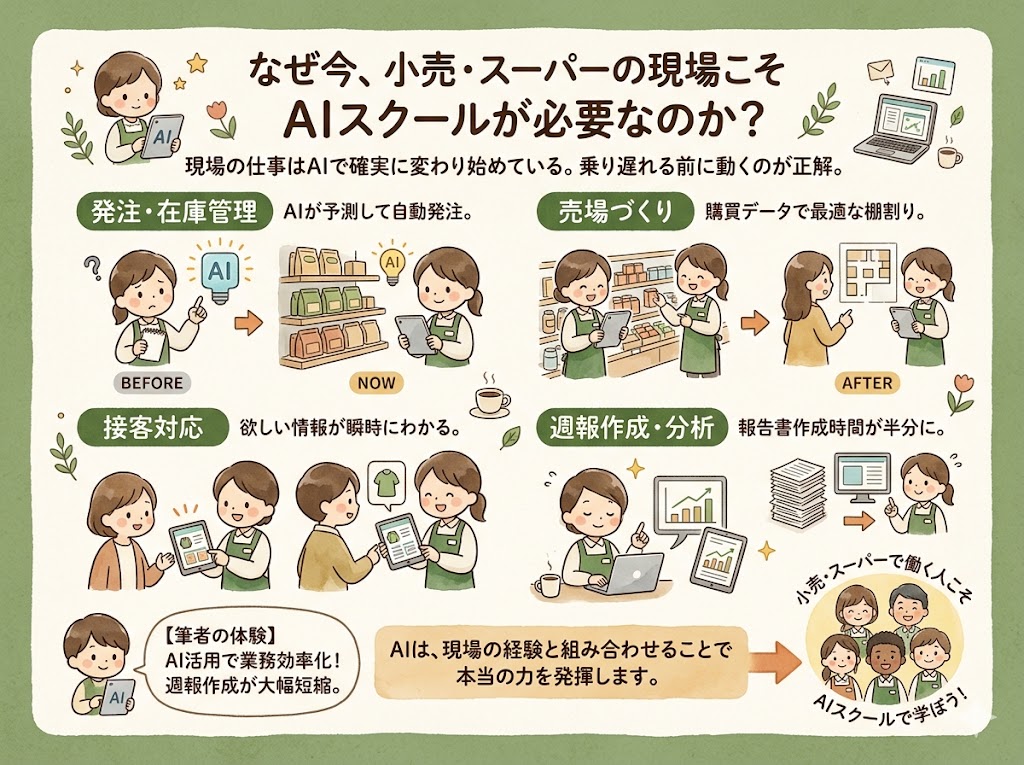 なぜ今、小売・スーパーの現場こそAIスクールが必要なのか