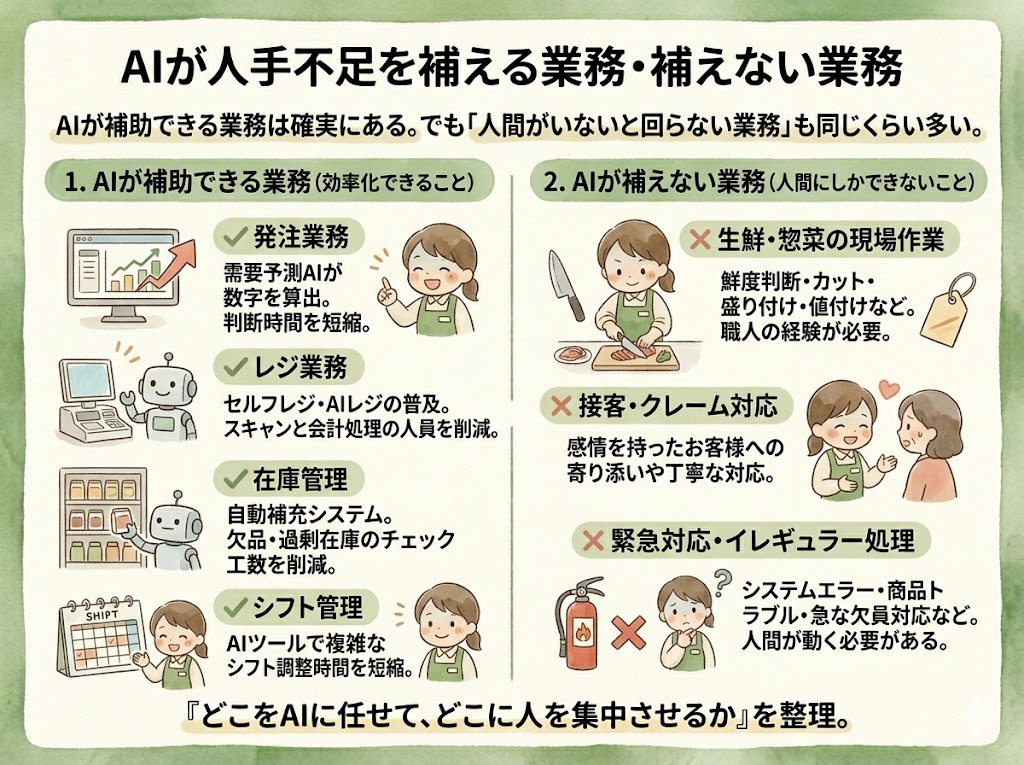 AIが人手不足を補える業務・補えない業務