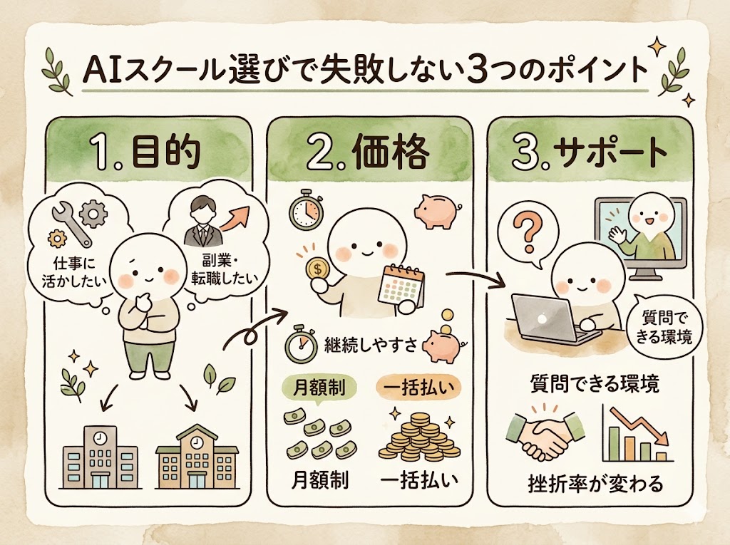 AIスクール選びで失敗しない3つのポイント